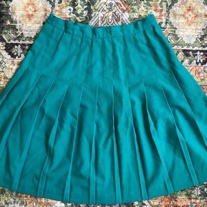 Norton McNaughton Turquoise Pleated Skirt